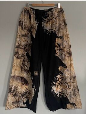 VINTAGE Jean Paul Gaultier Soleil SS 1999 Archive Koi Fish Sheer Cotton Trousers